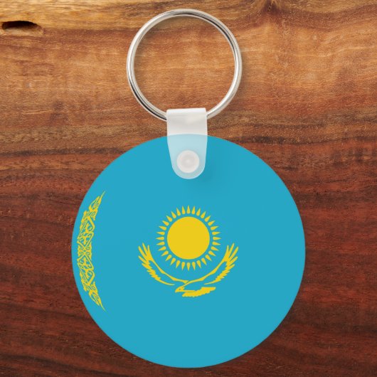 Kazachstan Fisheye Flag Sleutelhanger (Voorkant)