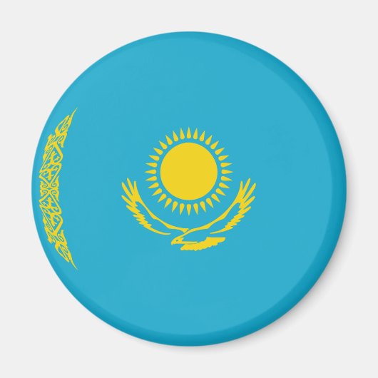 Kazachstan Fisheye Vlag Magneet (Voorkant)