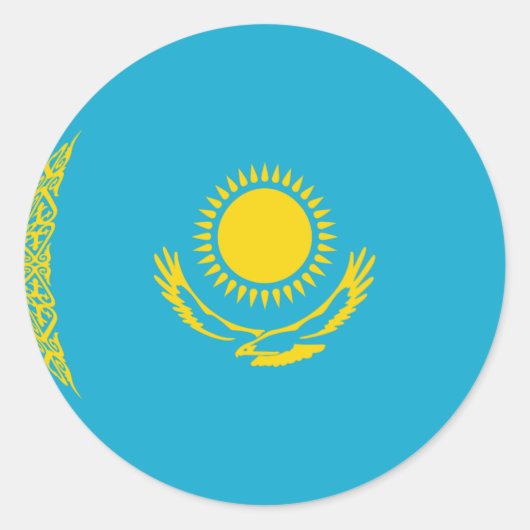 Kazachstan Fisheye Vlag Sticker (Voorkant)