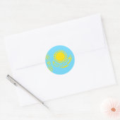 Kazachstan Hoge kwaliteit vlag Ronde Sticker (Envelop)