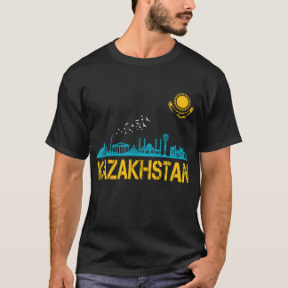 Kazachstan, Kazachse vlag, vlag van Kazachstan. T-shirt