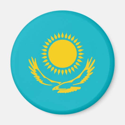 Kazachstan land lange vlag natie symbool republiek magneet (Voorkant)