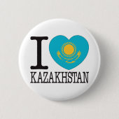 Kazachstan Love v2 Ronde Button 5,7 Cm (Voorkant)