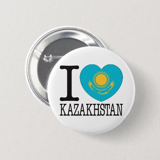 Kazachstan Love v2 Ronde Button 5,7 Cm (Voorkant /achterkant)