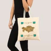 Kazachstan Map + Flagzak Tote Bag (Voorkant (product))