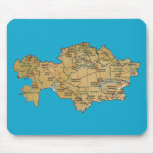Kazachstan Map Mousepad Muismat (Voorkant)