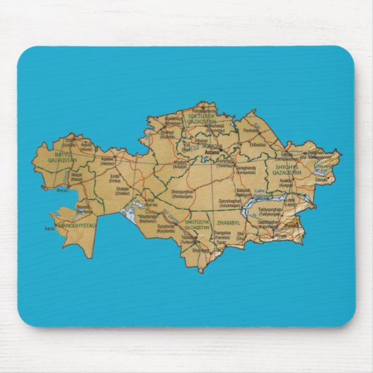 Kazachstan Map Mousepad Muismat (Voorkant)