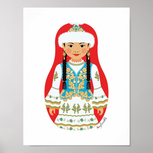 Kazachstan Matroesjka Poster (Voorkant)