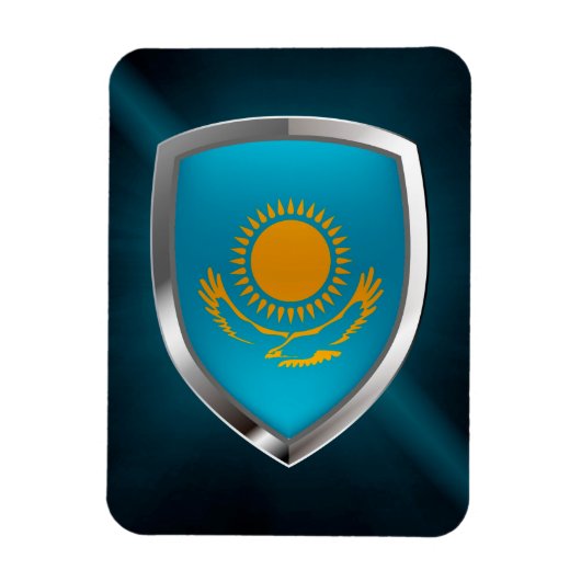 Kazachstan Metallic Emblem Magneet (Verticaal)