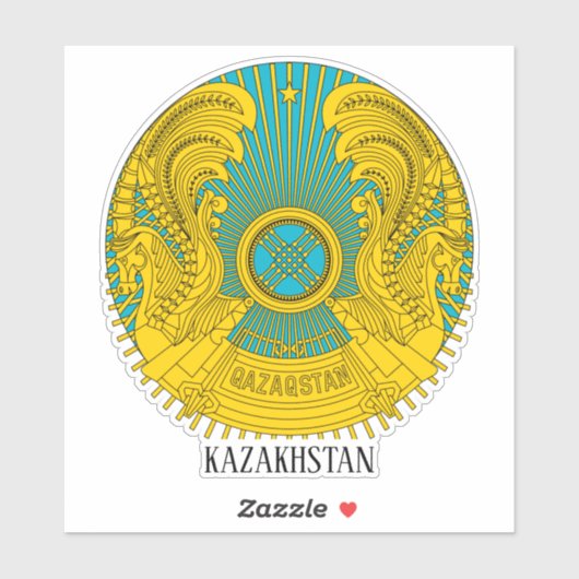 Kazachstan National Emblem Patriotic Sticker (Vel)
