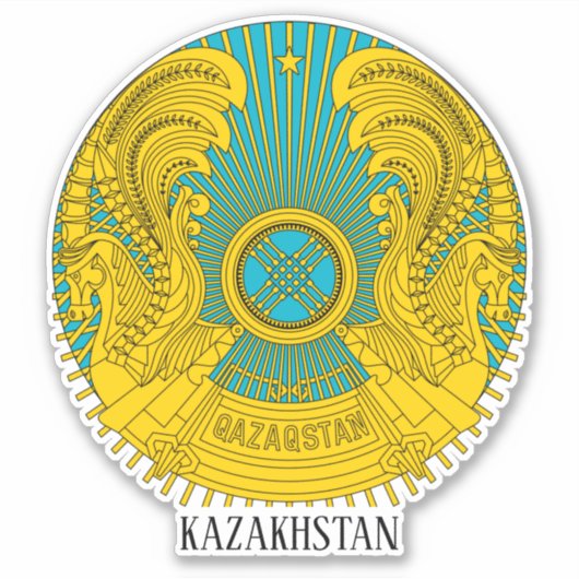 Kazachstan National Emblem Patriotic Sticker (Voorkant)