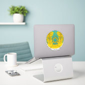 Kazachstan National Emblem Patriotic Sticker (Laptop op bureau)