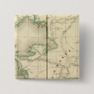 Kazachstan, Oezbekistan Vierkante Button 5,1 Cm