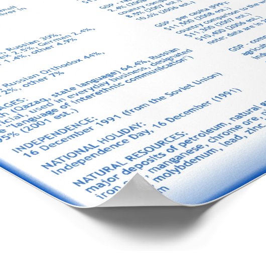 Kazachstan Poster (Hoek)