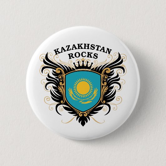Kazachstan Rocks Ronde Button 5,7 Cm (Voorkant)