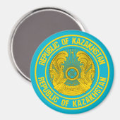 Kazachstan Rond Embleem Magneet (Voorkant / Achterkant)