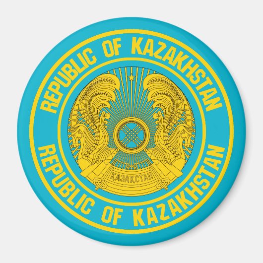 Kazachstan Rond Embleem Magneet (Voorkant)