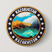 Kazachstan Ronde Button 7,6 Cm (Voorkant)