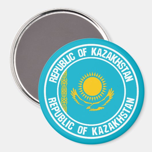 Kazachstan Round Emblem Magneet (Voorkant / Achterkant)