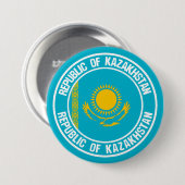 Kazachstan Round Emblem Ronde Button 7,6 Cm (Voorkant /achterkant)