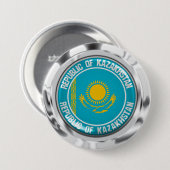 Kazachstan Round Emblem Ronde Button 7,6 Cm (Voorkant /achterkant)