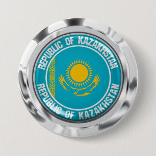 Kazachstan Round Emblem Ronde Button 7,6 Cm