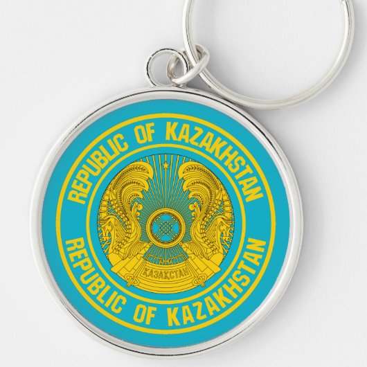 Kazachstan Round Emblem Sleutelhanger (Voorkant)