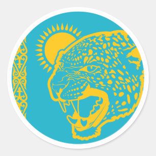 Kazachstan Sneeuwluipaard Kazachs Nationaal dier Ronde Sticker