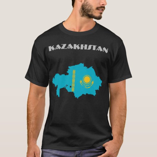Kazachstan Speciale  Zwarte Toerist T-shirt (Voorkant)