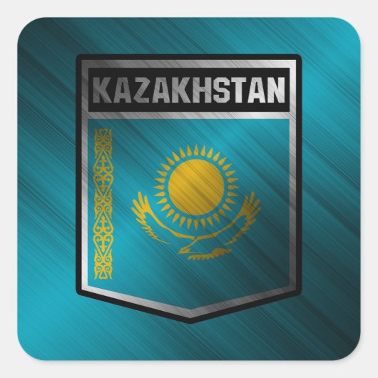 Kazachstan Vierkante Sticker (Voorkant)