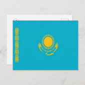 Kazachstan - vlag - briefkaart (Voorkant / Achterkant)