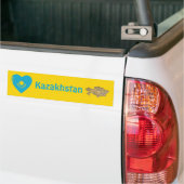Kazachstan Vlag Hart + Landkaart Bumpersticker (Op Truck)