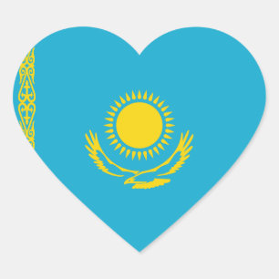 Kazachstan Vlag Hart Sticker