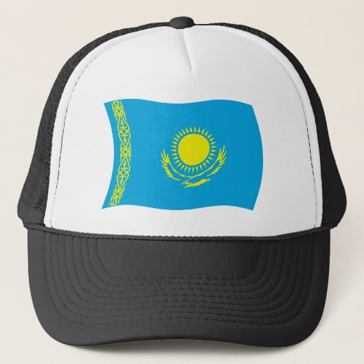 Kazachstan Vlag Hoed Trucker Pet (Voorkant)