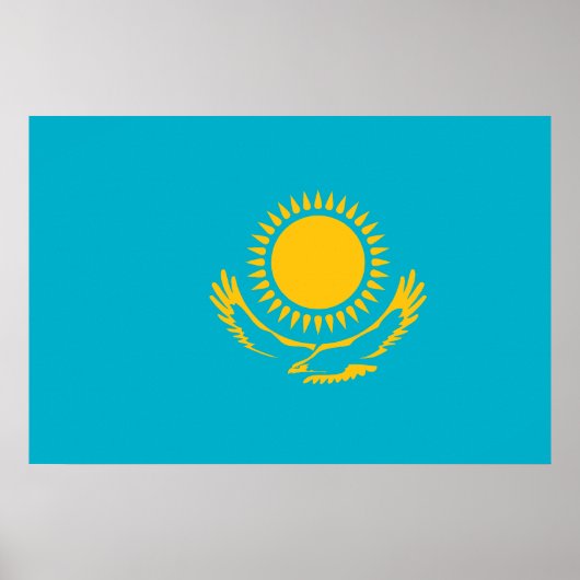 Kazachstan, vlag Kazachstan Poster (Voorkant)