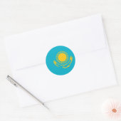 Kazachstan, vlag Kazachstan Ronde Sticker (Envelop)