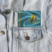 Kazachstan Vlag Knop Button (Insitu)