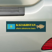 Kazachstan Vlag + Landkaart Bumpersticker (Op auto)