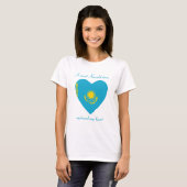 Kazachstan Vlag Liefje T-Shirt (Voorkant volledig)