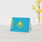 Kazachstan Vlag Notitiekaart (Gele Bloem)