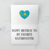 Kazachstan vlag patriottic Birthday Kaart (Binnen)