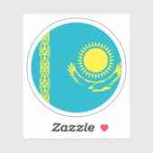 Kazachstan Vlag Ronde Sticker (Vel)