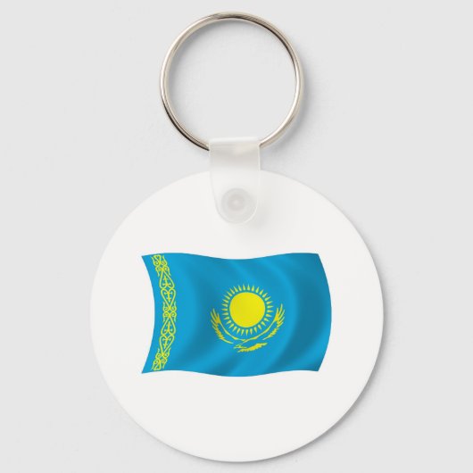 Kazachstan Vlag Sleutelhanger (Voorkant)