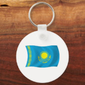 Kazachstan Vlag Sleutelhanger (Voorkant)