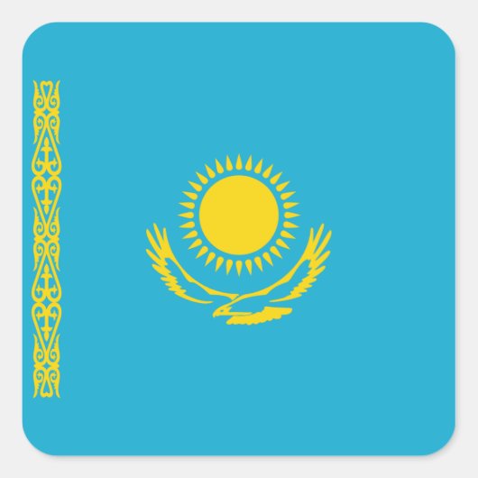 Kazachstan Vlag Sticker (Voorkant)