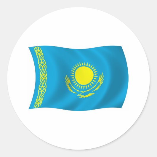 Kazachstan Vlag Sticker (Voorkant)