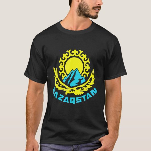 Kazachstan vlag van Kazachstan 14 T-shirt (Voorkant)
