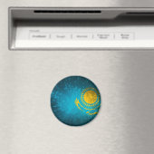 Kazachstan Vlag Vuurwerk Magneet (Insitu (Vaatwasser))