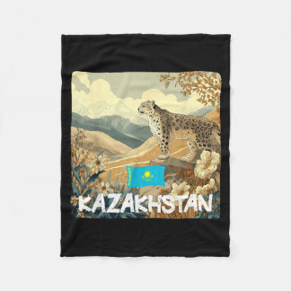 Kazachstan wilde kat in de natuurweergave voor jon fleece deken