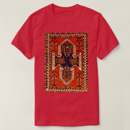Kazak Antiek Persian Rug Print T-shirt (Design voorkant)